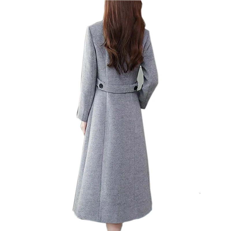 Autumn Winter Women Fashion Long Coat Warm Pure Color With Pocket Ladies Outwear High Quality Loose Clothing for Womens 231227