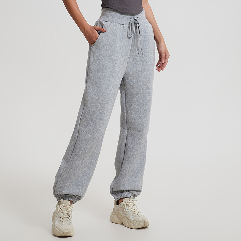 2025--Women Yoga Plush Ninth Pants Push Fitness Leggings Soft High Waist Hip Lift Elastic Casual Jogging Pants 5 Colors metal tag