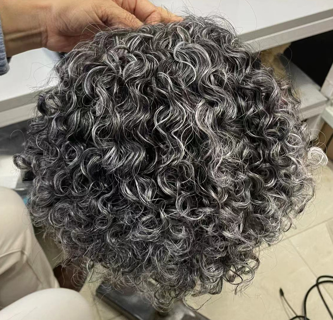 Salt and pepper authentic gray ponytail extension for black women fabulous new natural silver grey pony tail puff hairpiece drawstring clip ins 140g 1