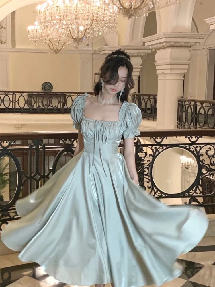 French Vintage Burgundy Evening Party Dres 2023 Summer Elegant Romantic Prom Vestidos Korean A line Graduation Dresses 231228