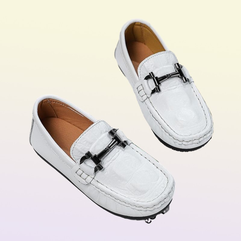 Flat Shoes Genuine Leather Luxury Designer Brand Kids Loafers Boys Girls Moccasins Soft Flats Casual Toddler Children039s