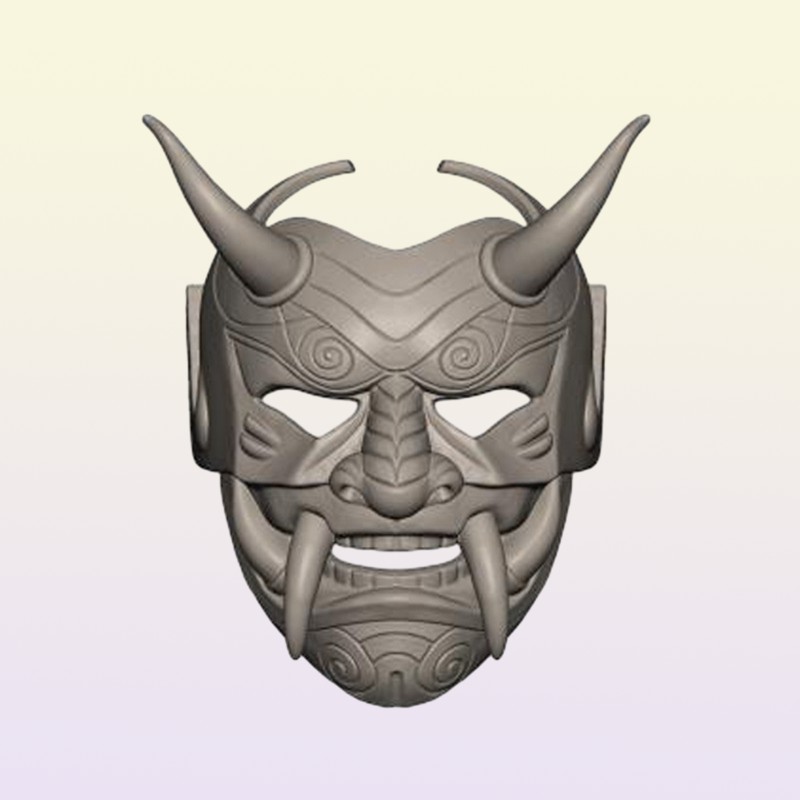 Japanese Ghost Halloween Masquerade Cospaly Prajna Half Face s Samurai Hannya Horror Skull Party Mask For Adult5858645