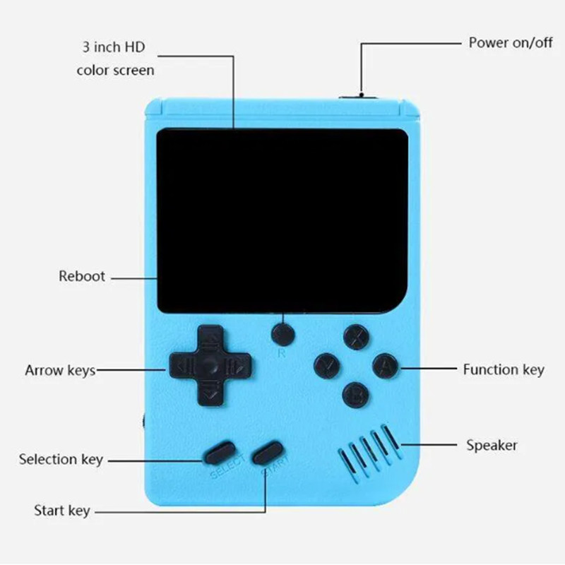 400/500/800 in 1 Retro Video Game player Support Two Players 8 Bit 3.0 Inch Colorful LCD Mini Handheld Macaroon Game Console