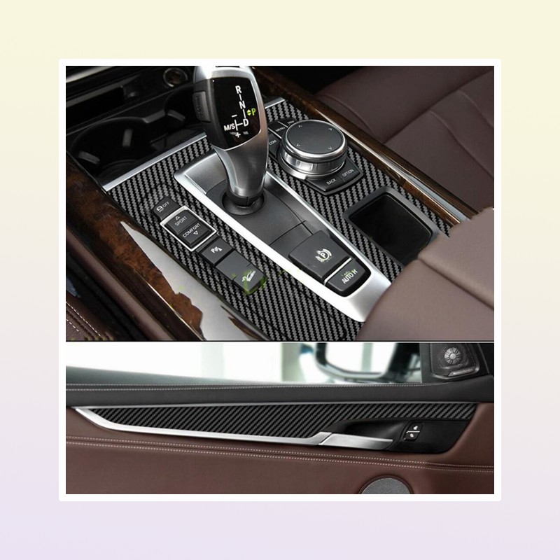 For BMW X5 F15 G05 20142021 Interior Central Control Panel Door Handle 5D Carbon Fiber Stickers Decals Car styling Accessorie