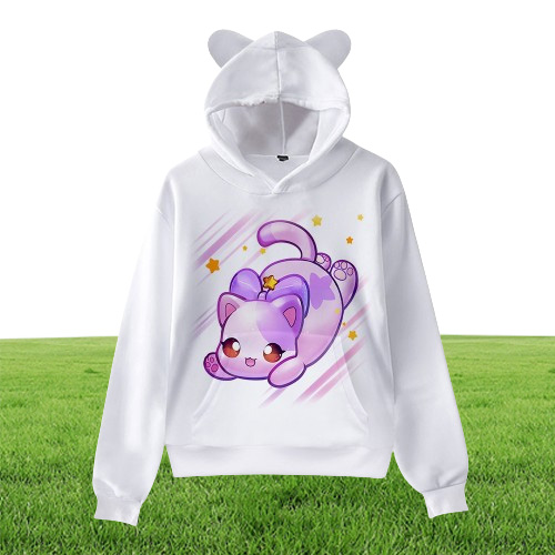 Aphmau Merch Kids Hoodie for Boys Girls Harajuku Sweatshirt Streetwear Hip Hop Kawaii Cat Ear Pullover Hooded Jacket Cosplay