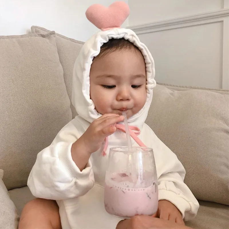 2023 Spring Autumn Baby Girls Clothes Set Cotton Hoodie Patchwork Love Drawstring Romper Suit Skinny Pants Socks Toddler Outfits 231228