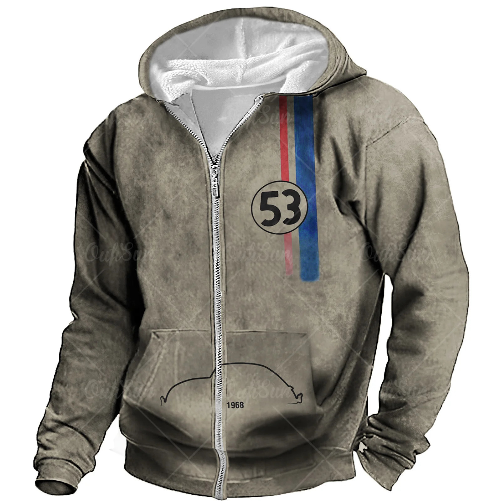 Vintage Long Sleeve Zip Up Hoodies For Man Oversized Pullover Men's Hoody In WinterAutumn Male Clothes High Quality Hooded 231228