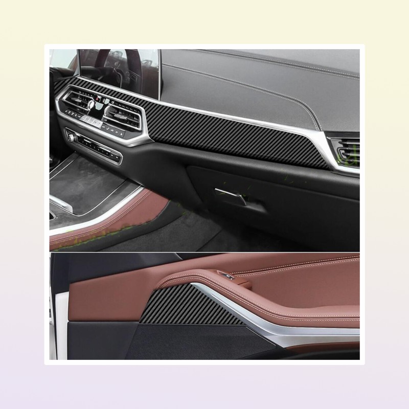 For BMW X5 F15 G05 20142021 Interior Central Control Panel Door Handle 5D Carbon Fiber Stickers Decals Car styling Accessorie