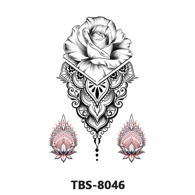 Small arm tattoo sticker waterproof sweat flower for men and women disposable totem