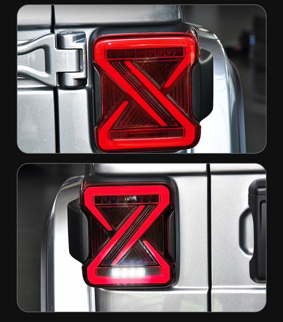 LED Tail Lights For Jeep Wrangler 20 18-2023 DRL Taillights Turn Signal Back Reverse Rear Lamps Assembly