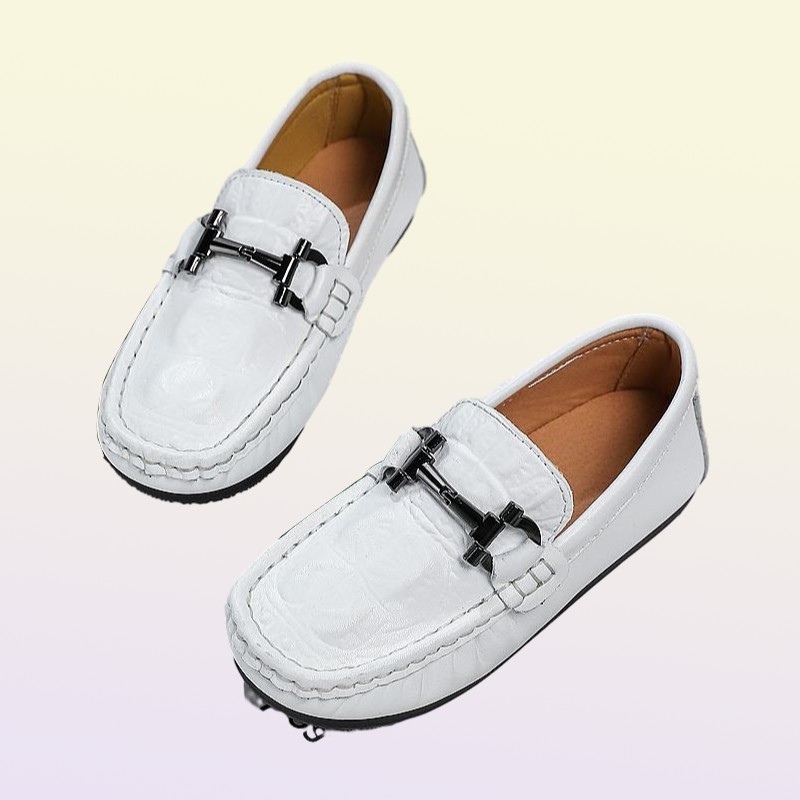 Flat Shoes Genuine Leather Luxury Designer Brand Kids Loafers Boys Girls Moccasins Soft Flats Casual Toddler Children039s