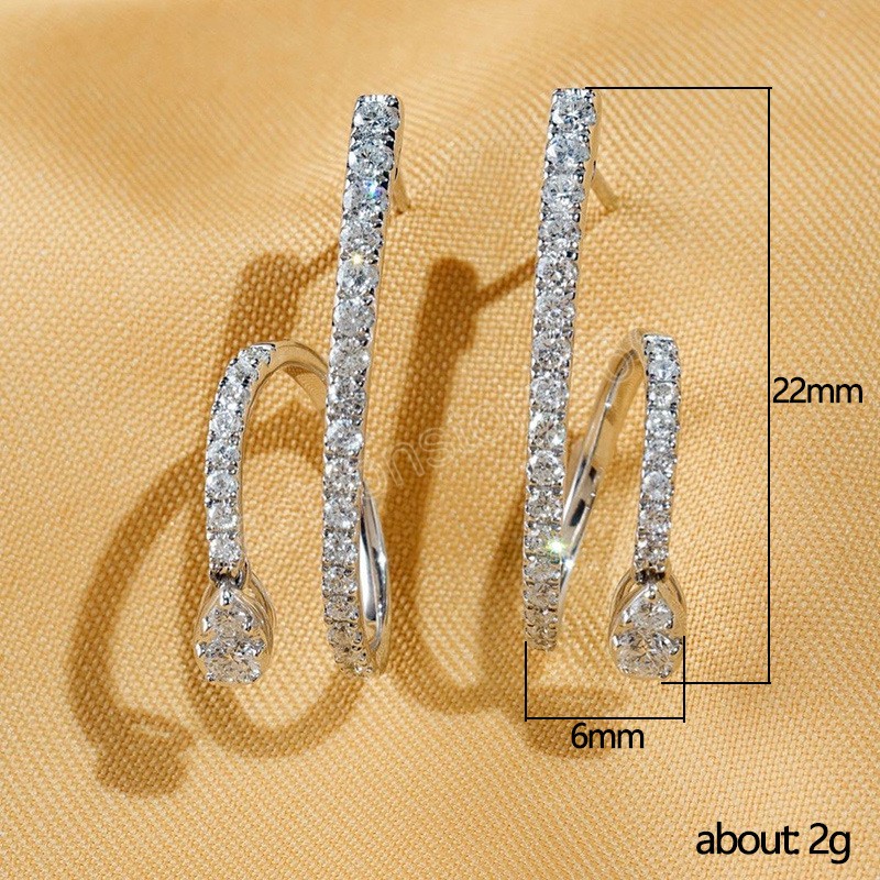 Creative Shaped Irregular Stud Earrings for Women CZ Silver Color Delicate Lady's Ear Accessories Fashion Jewelry