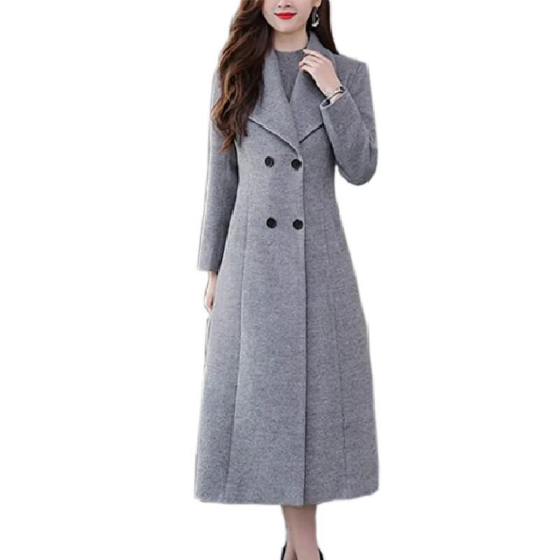 Autumn Winter Women Fashion Long Coat Warm Pure Color With Pocket Ladies Outwear High Quality Loose Clothing for Womens 231227