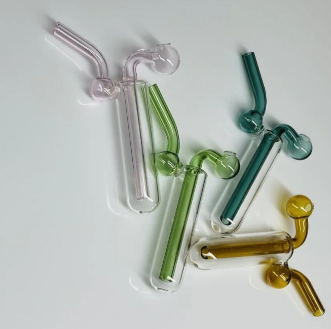 Colorful Burner Pipe Portable Glass Water Pipes Bowl Thick Pyrex Downstem Round of Small Pot Glass Bubbler
