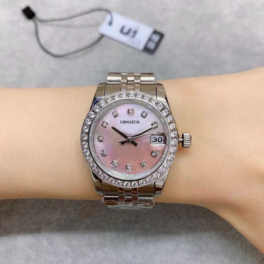 31MM Automatic Mechanical ST9 Various Womens Watches Cyclops Date Window Jubilee Bracelet Ladies Wristwatches With Numberous Diamonds