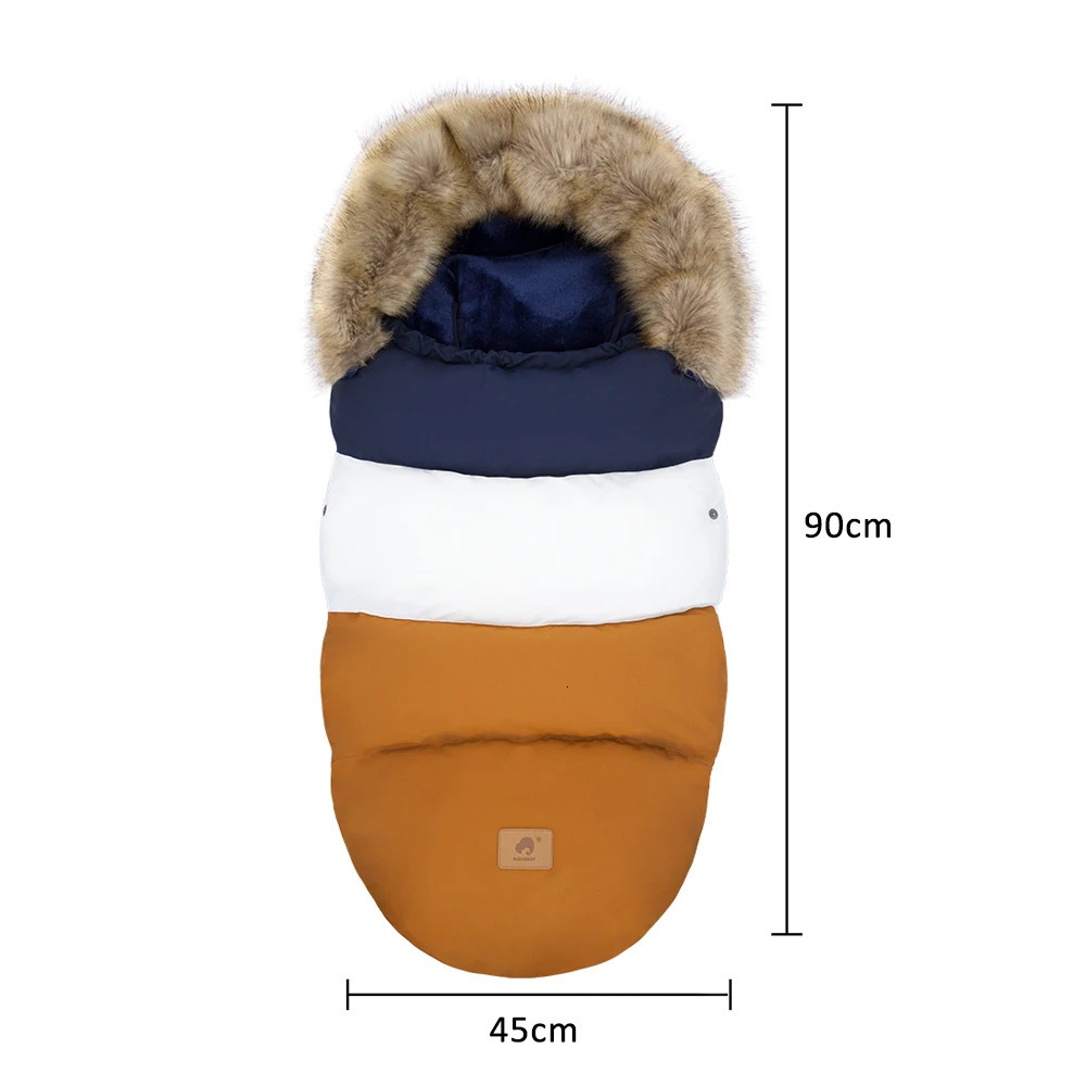 Baby Sleeping Bag In Stroller Winter 0-24Months Footmuff For Outing Thick Envelope Removable Fur Collar Sleep Sack 231227