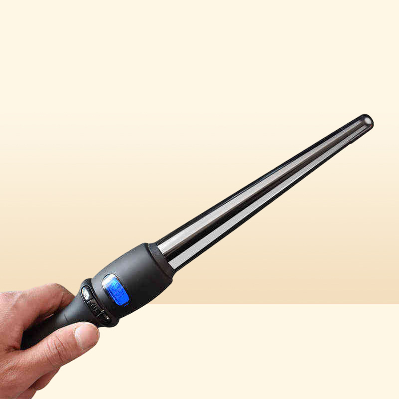 Lcd Curlers Conical Curler Single Tube Ceramic Glaze Pear Flower Cone Electric Hair Curly Hair J220711