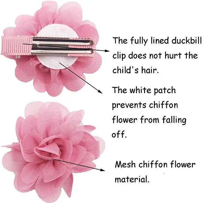 50PCS 25 Pairs Baby Girls Hair Ties 2inch Chiffon Flower Hair Bows Rubber Bands Hair Ties Soft Elastics Ponytail Holders Hair 231228
