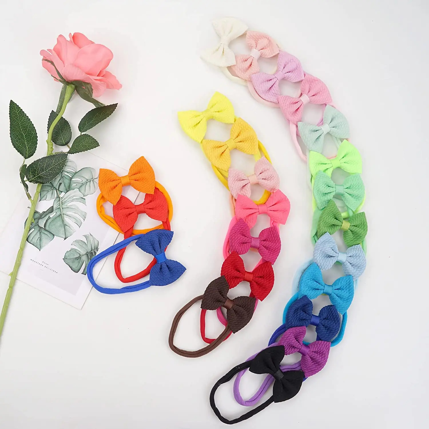 40 Pieces Baby Hair Bows Headband Nylon Hair Band Stretchy Hairbands Hair Accessories for born Infant Toddlers Kids 231229