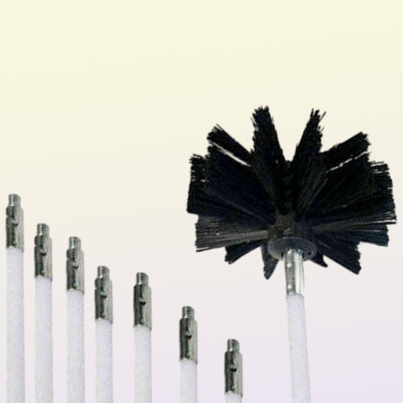Flexible 8pcs Rods With 1pc Brush Head Chimney Cleaner Sweep Rotary Fireplaces Inner Wall Cleaning Brush Cleaner Chimneys Access 2