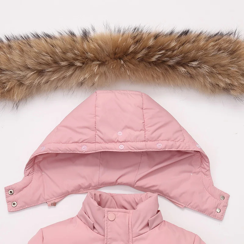 Boy Baby Overalls Winter Down Jacket jumpsuit Warm Kids Parka Hooded Coat Child Snowsuit Snow toddler girl Clothes Clothing Set 231228