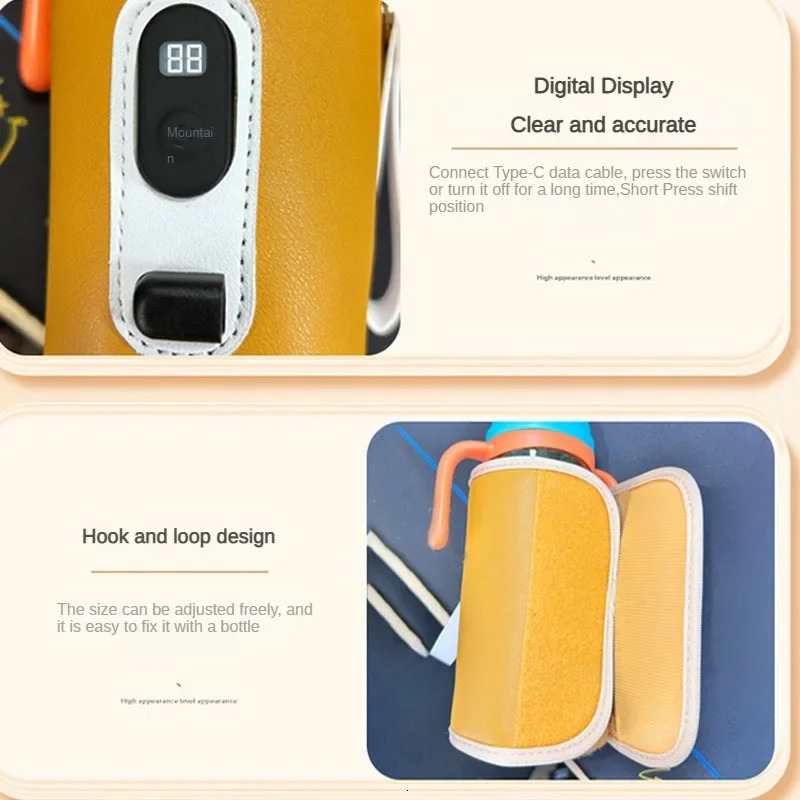 USB Baby Milk Bottle Thermal Bag Universal Digital Display Nursing Heater Portable Heat Keeper for Traveling 231228