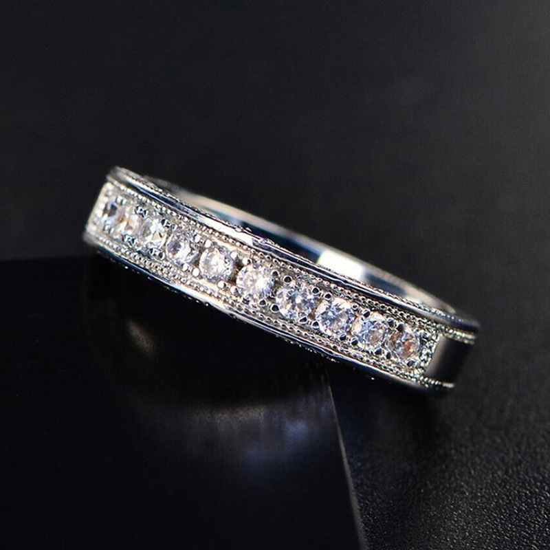 Wedding Rings: Sterg Sier 5A Cubic Zirconia Eternity Band Jewelry, Lover's Gift