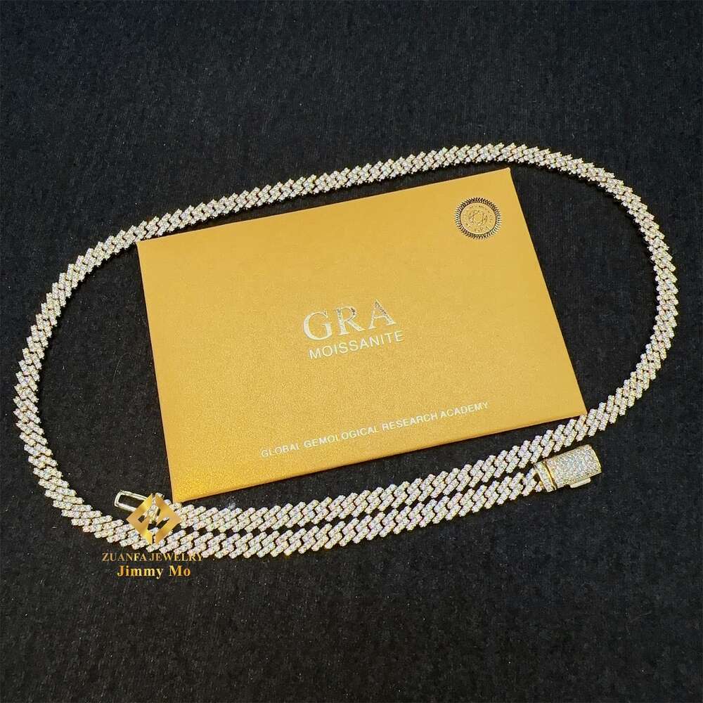 5mm Width One Row Iced Out Man Jewelry Gra Certificates Pass Diamond Tester Vvs1 Moissanite Cuban Link Chain Necklace