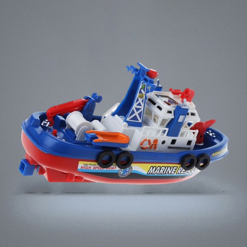 Electric Boat Children Marine Rescue Toys Navigation Warship Toy Birthday Gift 201204