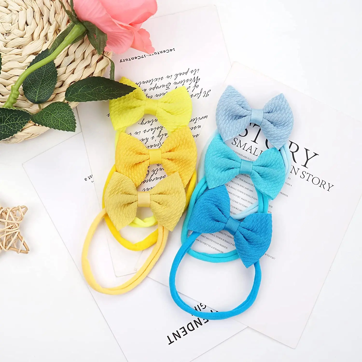 40 Pieces Baby Hair Bows Headband Nylon Hair Band Stretchy Hairbands Hair Accessories for born Infant Toddlers Kids 231229