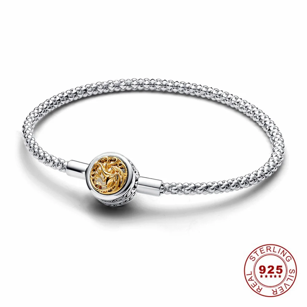 Silver Herocross Dragon Earrings Fit S925 Snake Bracelet DIY Jewelry Ice And Fire Charm New Throne Beads Women's Jewelry Gifts Free Shipping