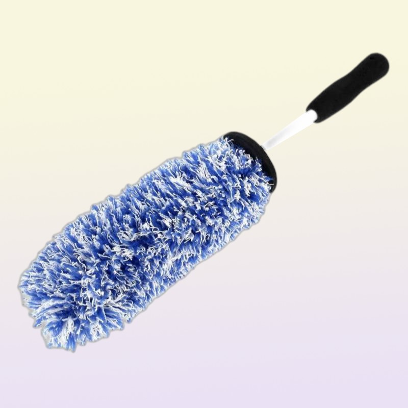 Car Washer High Quality Soft Microfiber Premium Wheels Brush With NonSlip Handle Durable Steel Rim Wheel Hub For Auto Cleaning