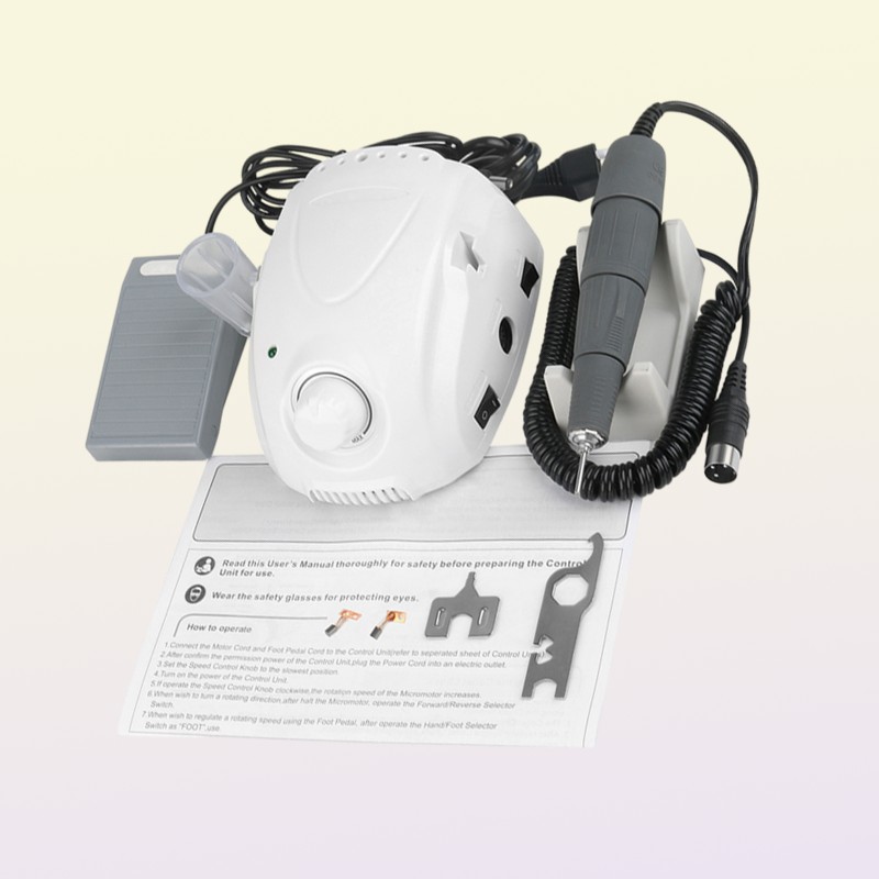65W Manicure Machine 35000RPM Handpiece Polish Electric Nail Drill for Set File 220308