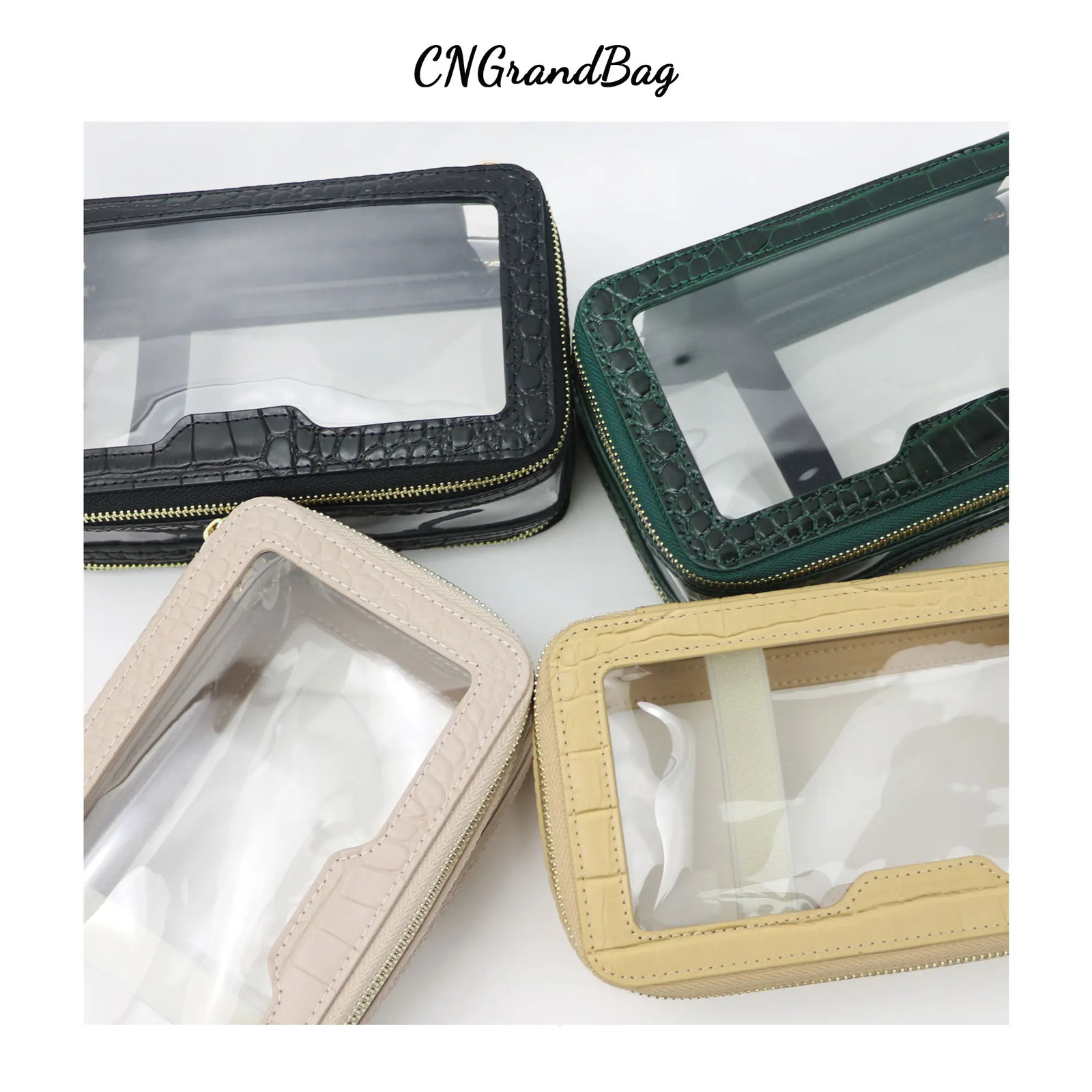 Customized Genuine Leather Travel Cosmetic Bag Fashion Waterproof Toiletry Bag Makeup Storage Bag Clear Pvc Cosmetic Bag 231228