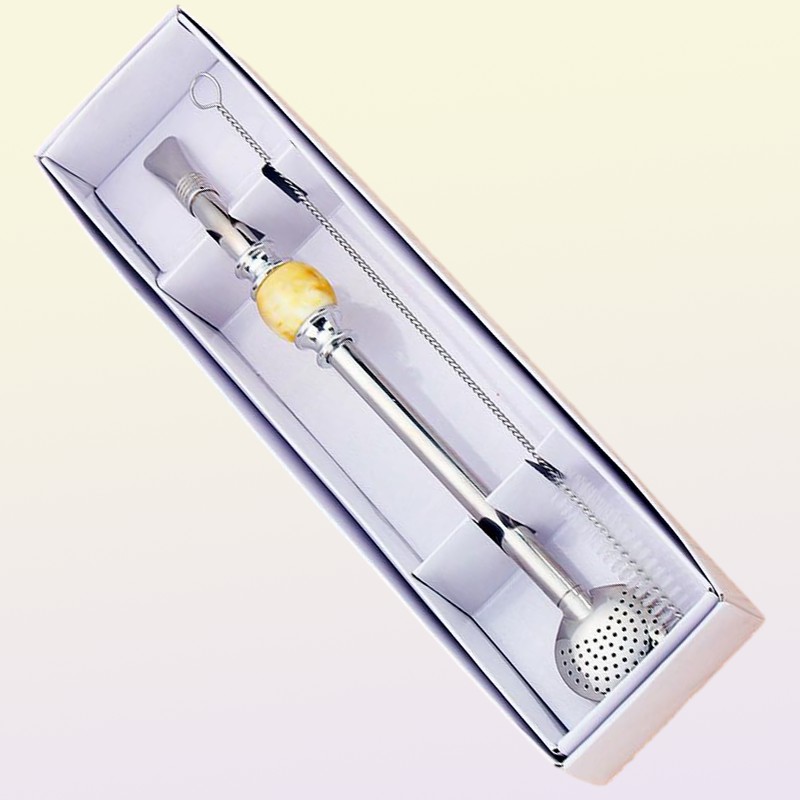 Drinking Straws Creative 304 Stainless Steel Straw Color Spoon Practical Argentina Yerba Mate Set Factory Direct Supply7440105