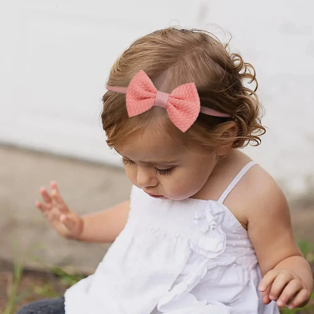 40 Pieces Baby Hair Bows Headband Nylon Hair Band Stretchy Hairbands Hair Accessories for born Infant Toddlers Kids 231229