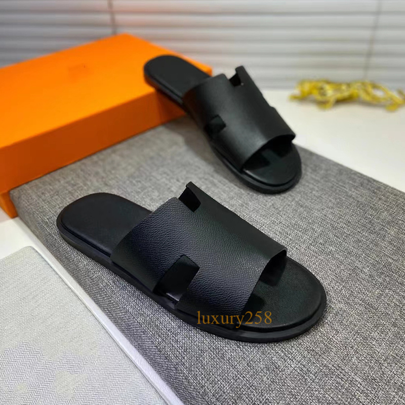 Men slippers designer sandals flip flop luxury genuine leather classic calfskin sandals crocodile leather summer lazy large home beach fashion casual slides