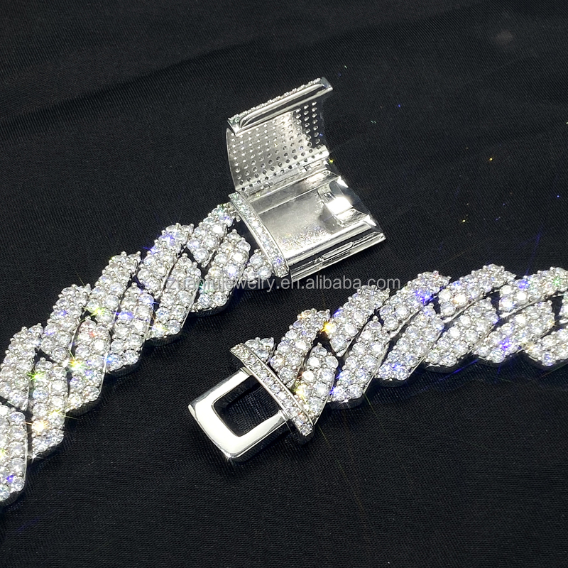 jewelry chains for men 14mm bracelet women sier k chain pass dia tester GRA VVS moissanite cuban necklace personalize gift