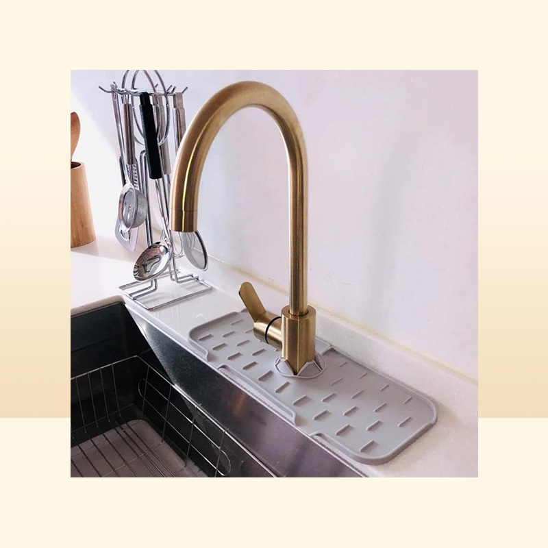Mats Pads Kitchen Silicone Faucet Mat Sink Draining Splash Guard Drainage Drying Pad Bathroom Countertop Protection3081562