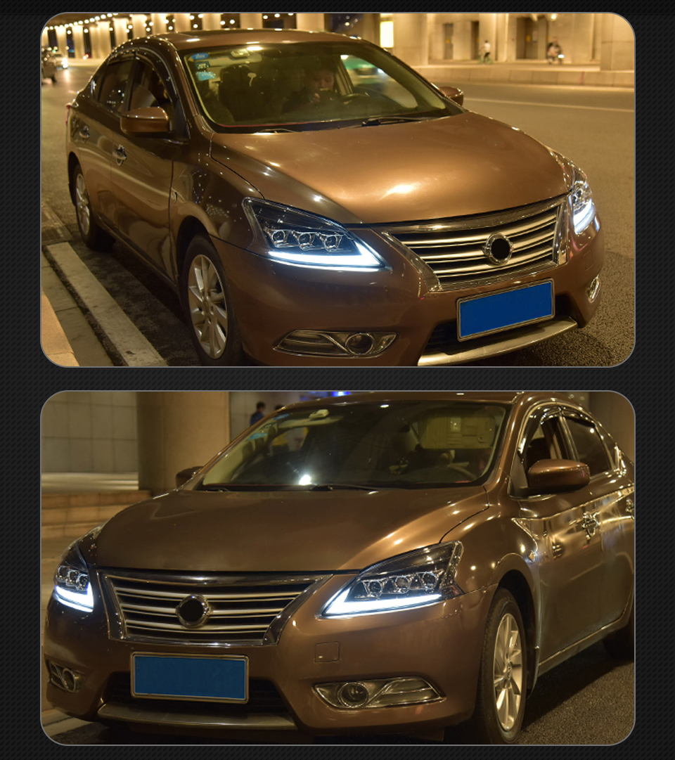 LED Headlight For Nissan Sylphy Sentra 2012-20 15 Dynamic Turn Signal Lamp Car Head Lamp Assembly