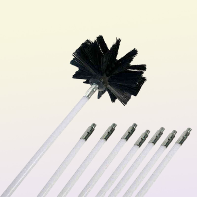 Flexible 8pcs Rods With 1pc Brush Head Chimney Cleaner Sweep Rotary Fireplaces Inner Wall Cleaning Brush Cleaner Chimneys Access 25857808