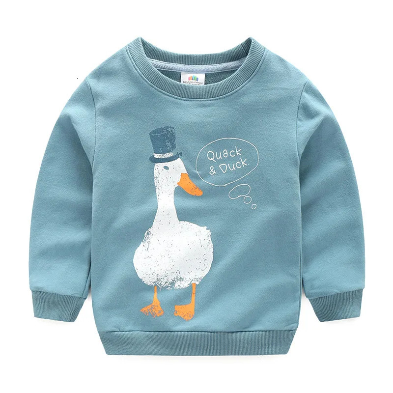 Spring Autumn Korea Style 2 3 4-10 Years Children'S Birthday Gift Long Sleeve Cartoon Animal Print Kids Baby Boy Sweatshirt 231229