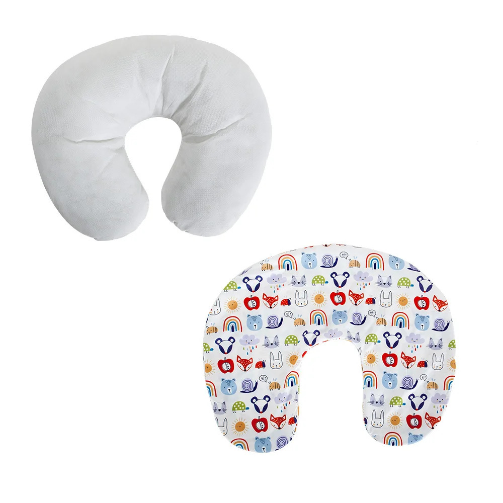 Baby Pillow With Removable Pillowcases Kids Neck Pillow Baby Support Cushion U-Shaped Soft Cartoon born Baby Lying Pad 231229