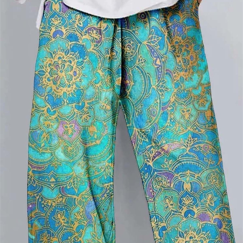 Women Print Loose Pant Fashion Female High Waist Jogger Autumn Trousers Casual Streetwear Vintage Soft Bloomers Leisure Pants 231228