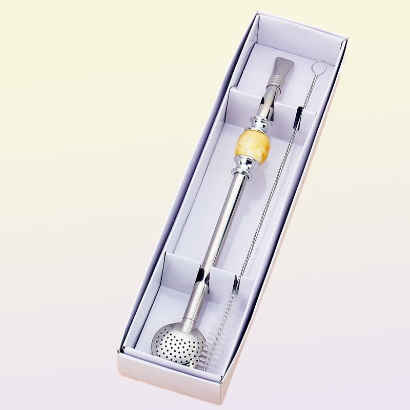 Drinking Straws Creative 304 Stainless Steel Straw Color Spoon Practical Argentina Yerba Mate Set Factory Direct Supply7440105