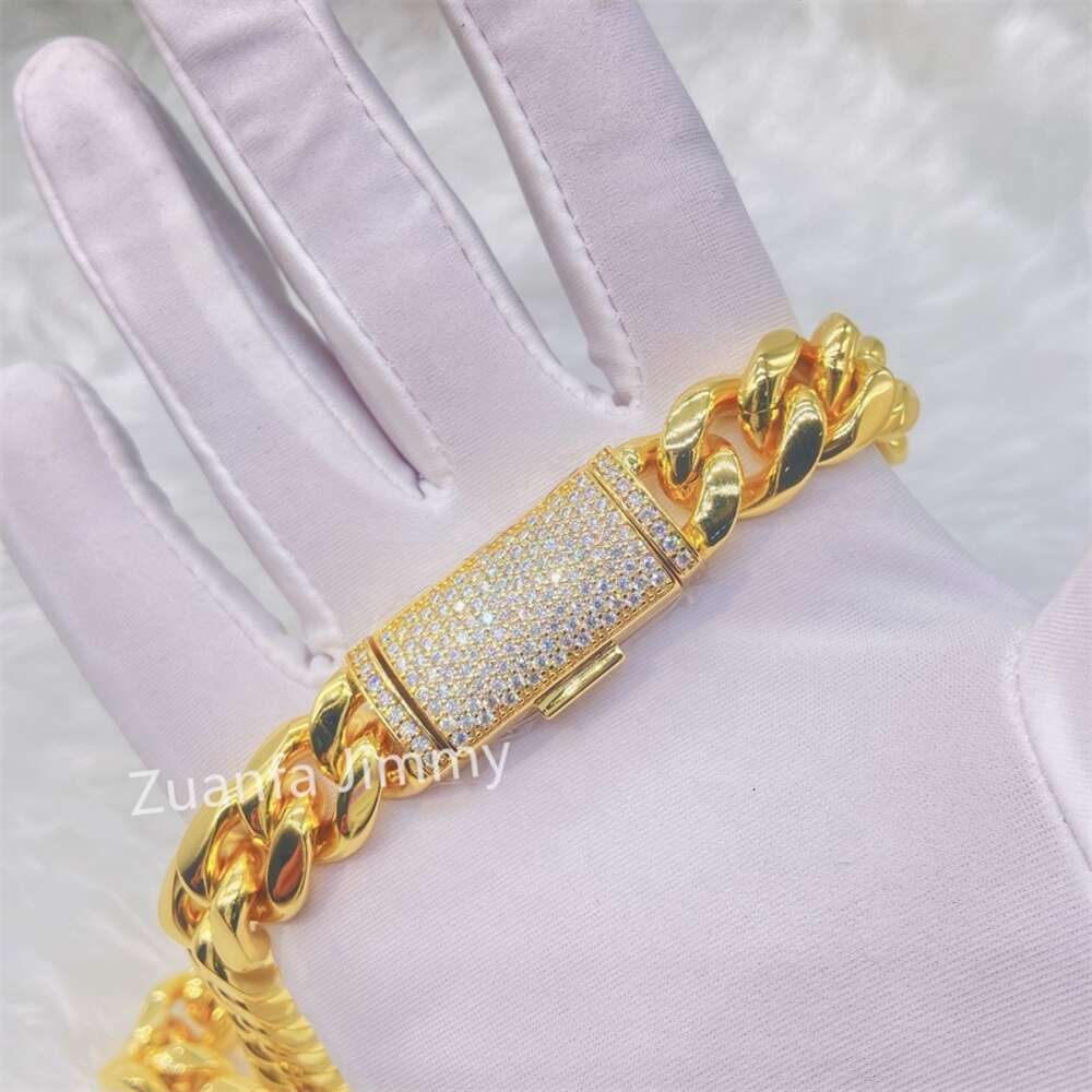 Buss Down Iced Out Moissanite Clasp 8mm 10mm 12mm 14mm Fashion Necklace Jewelry Moissanite Diamond Necklace