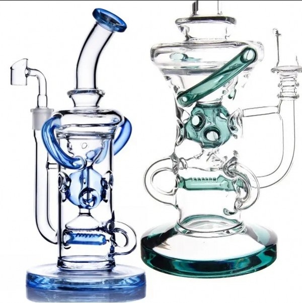 hookahs Bong Recycler Dab Oil Rigs Gravity Water Bongs Smoking Glass water Pipes Function Smoke Percolator 14mm