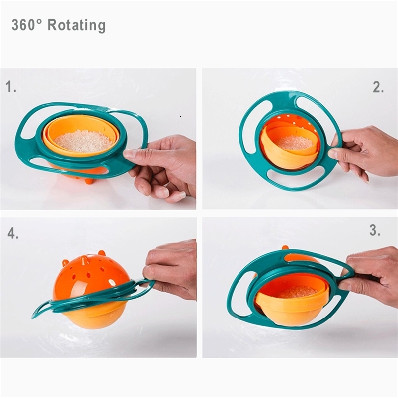 Universal Children Rotary Balance Novelty 360 Rotate Spill Proof Feeding Dishes Baby Training Toy 231228