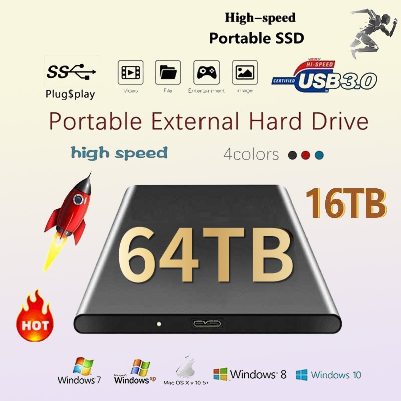 Hard Drives Original Portable HighSpeed SSD 2TB4TB8TB16TB30TB External Mass Storage USB 30 Interface Memory 221105