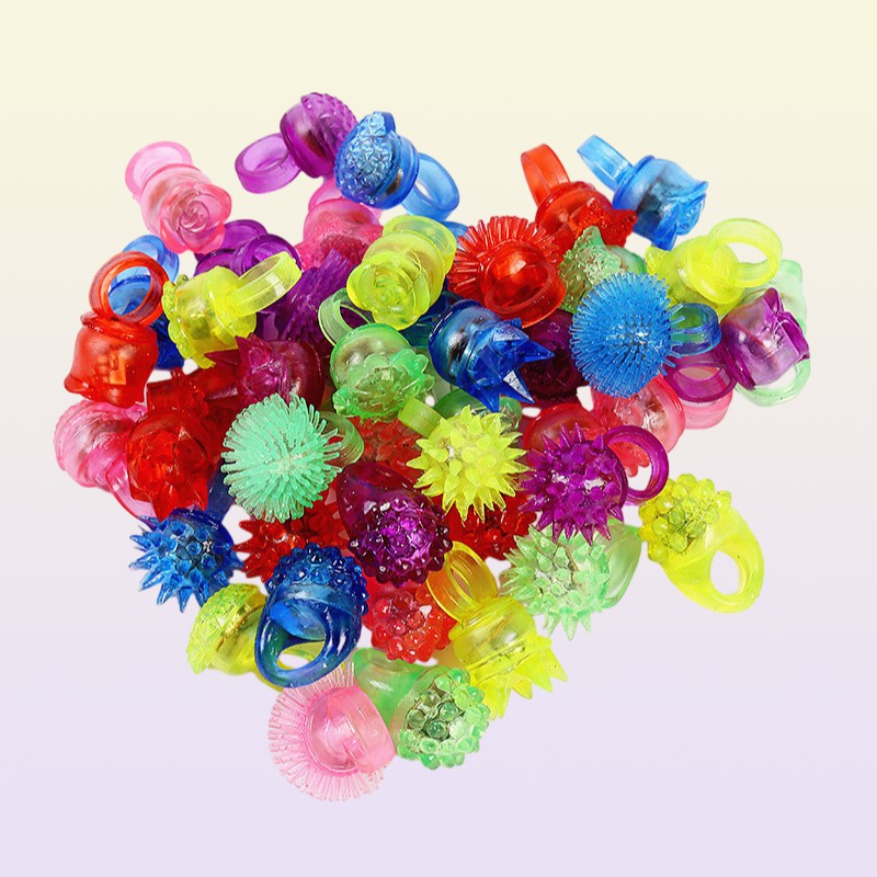 LED Gloves Glowing Ring Flashing Light Up Bumpy Toys Finger Lights Party Favor Blinking Jelly Rubber s 15pcs30pcs a pack 220827